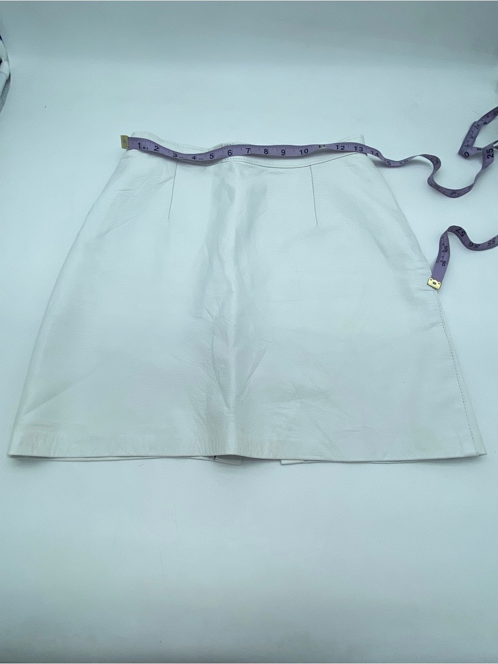 White Leather Mini Skirt